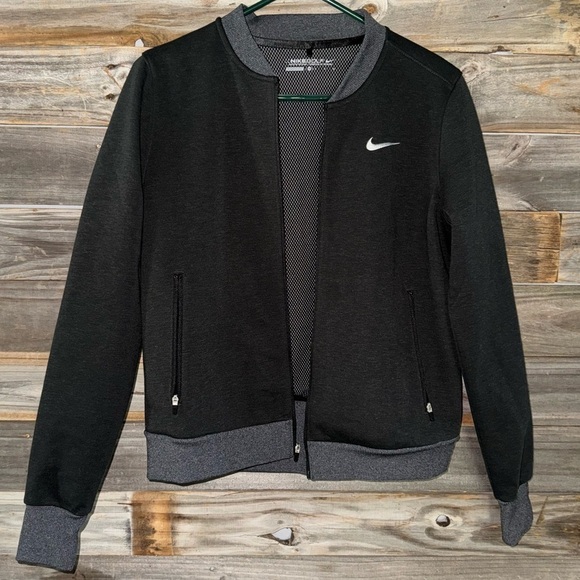 Nike Women's Golf Wool Bonded Bomber Jacket- size M- polyester Dark grey - Picture 3 of 9